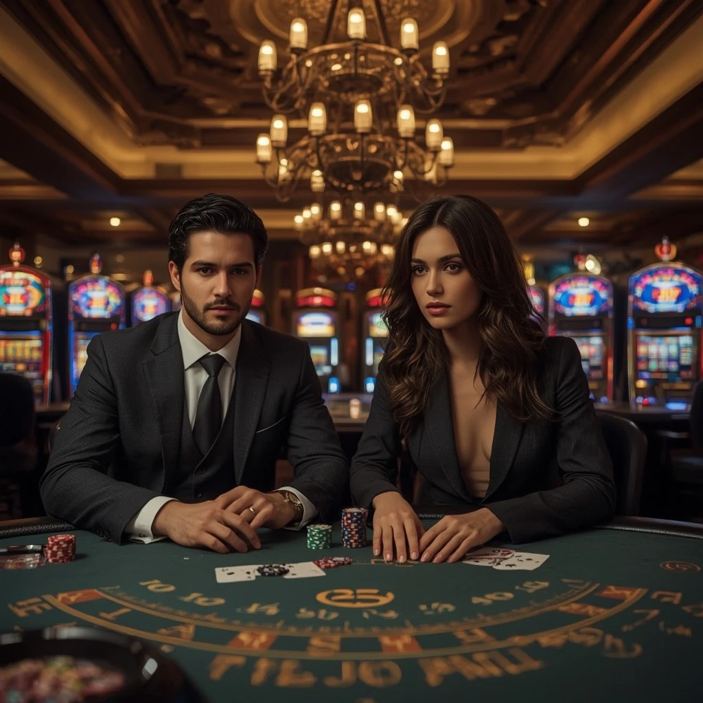 Two poker players at BOOI CASINO in India